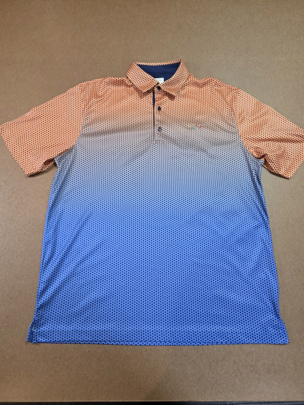 Greg Norman Collection Orange to Blue Ombre Polo Size Large